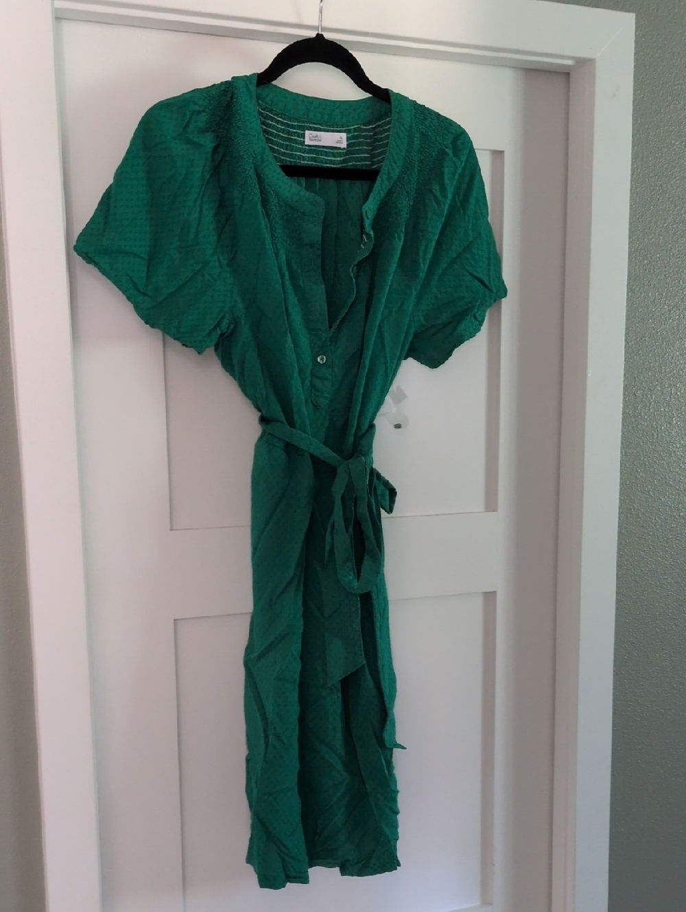 croft & barrow Teal Textured Smocked Top